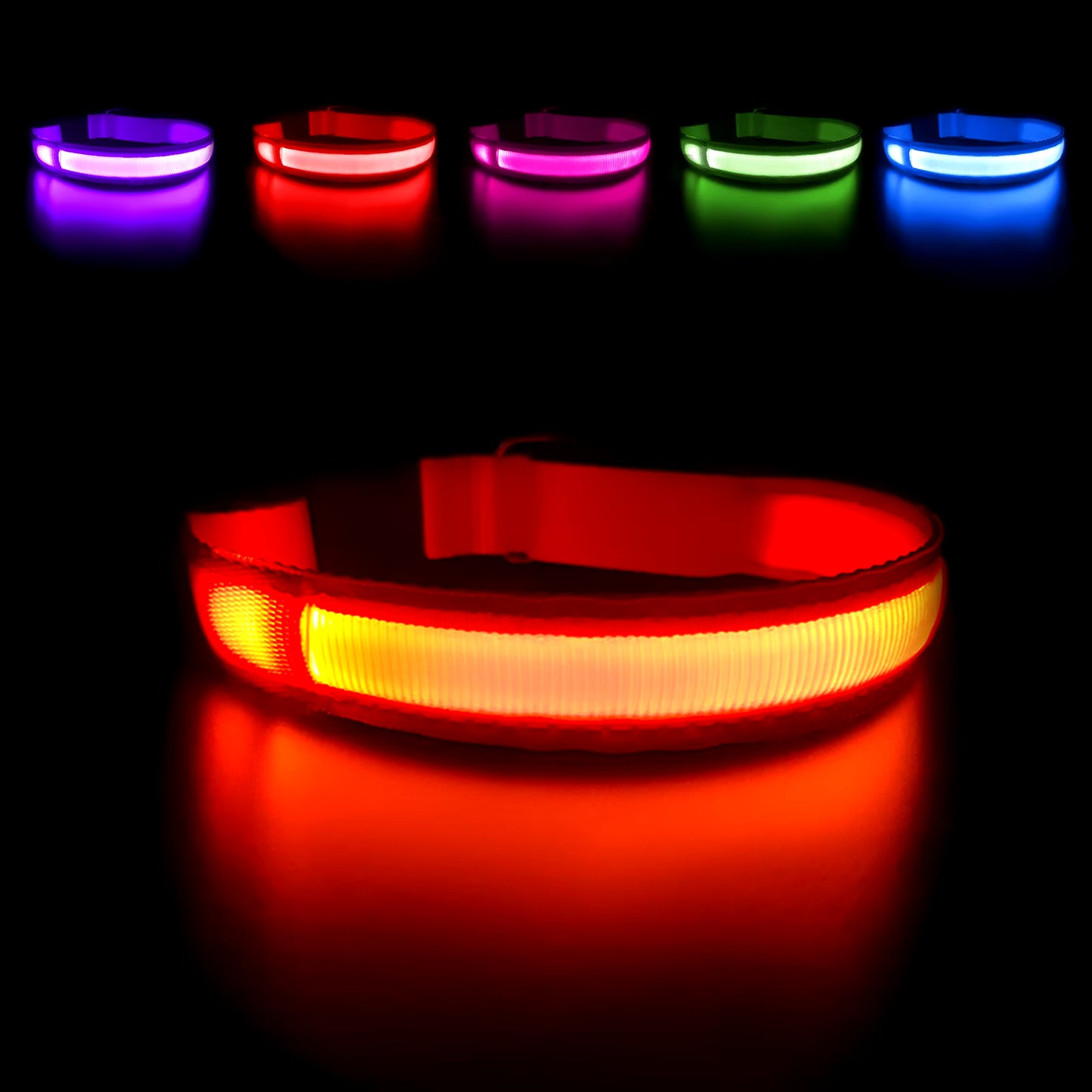 LED Dog Collar Luminous Pet Supplies Dog Collar Waterpoof Safety Glow Necklace Flashing Lighting up Collars Accessories