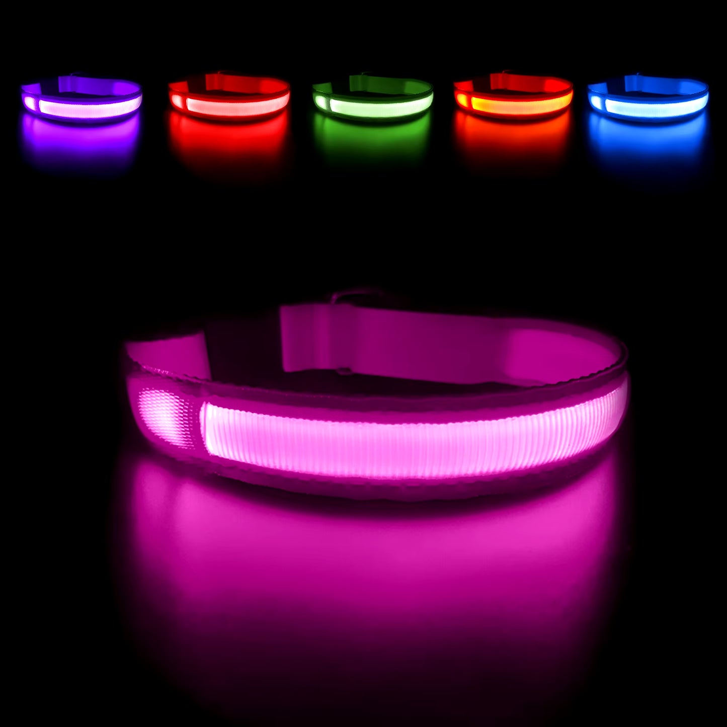 LED Dog Collar Luminous Pet Supplies Dog Collar Waterpoof Safety Glow Necklace Flashing Lighting up Collars Accessories