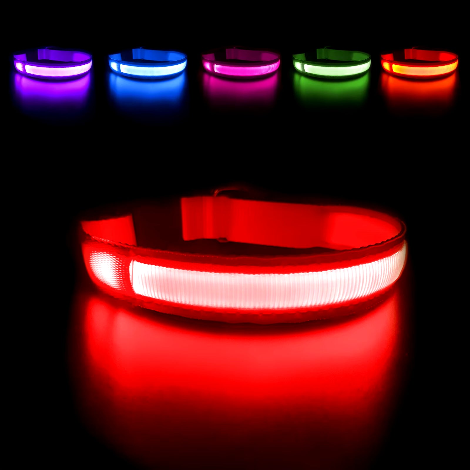 LED Dog Collar Luminous Pet Supplies Dog Collar Waterpoof Safety Glow Necklace Flashing Lighting up Collars Accessories