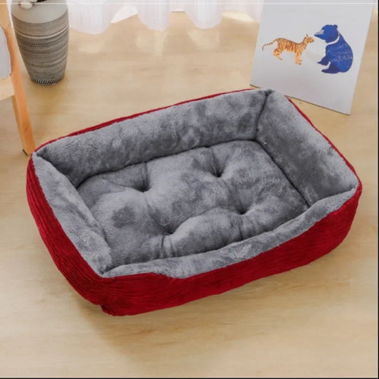 Square Dog Bed, Plush Calming Sofa Cushion for Small and Medium Pets